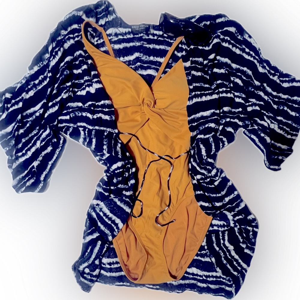 Navy Tie-Dye Cover-Up
